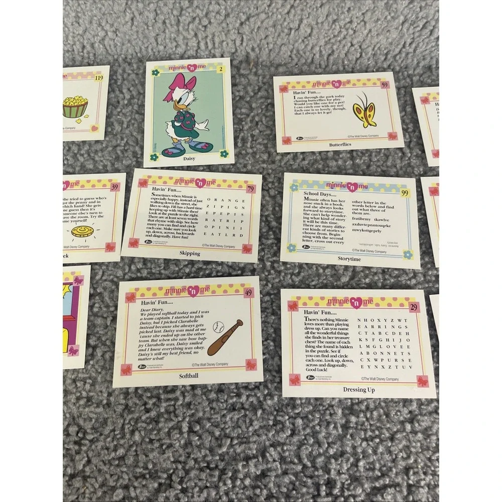 1991 Walt Disney Co Minnie 'n Me Minnie Mouse Daisy Duck Trading Card lot‎ Of 12